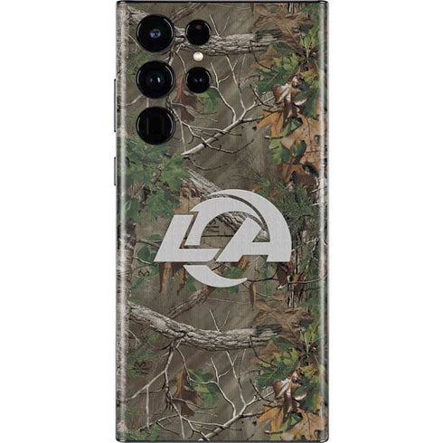 NFL Los Angeles Rams Realtree Xtra Green Camo Galaxy S22 Ultra Skin