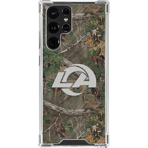 NFL Los Angeles Rams Realtree Xtra Green Camo Galaxy S24 Ultra Clear Case