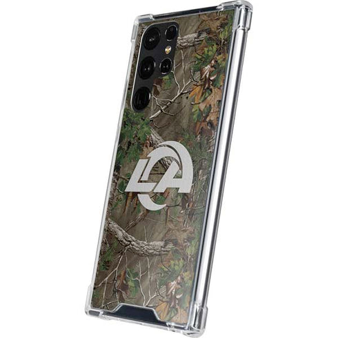 NFL Los Angeles Rams Realtree Xtra Green Camo Galaxy S24 Ultra Clear Case