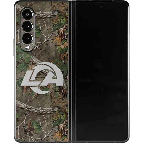 NFL Los Angeles Rams Realtree Xtra Green Camo Galaxy Z Fold3 5G Skin