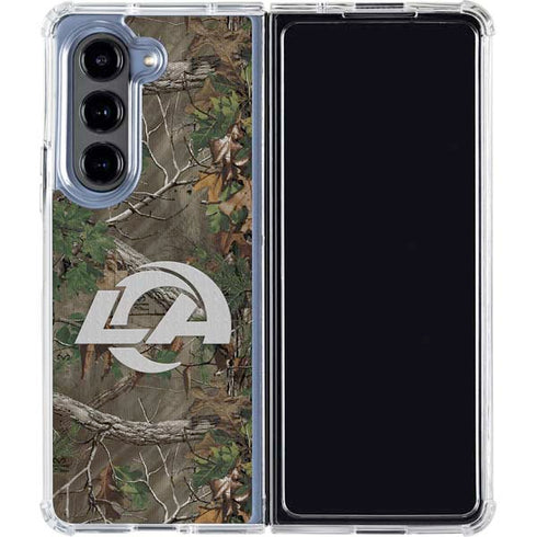 NFL Los Angeles Rams Realtree Xtra Green Camo Galaxy Z Fold5 5G Clear Case