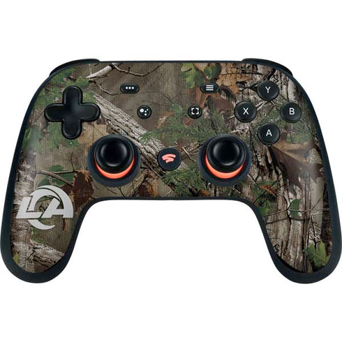 NFL Los Angeles Rams Realtree Xtra Green Camo Google Stadia Controller Skin