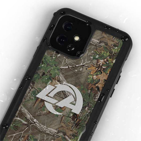 NFL Los Angeles Rams Realtree Xtra Green Camo iPhone 12 Mini Waterproof Case