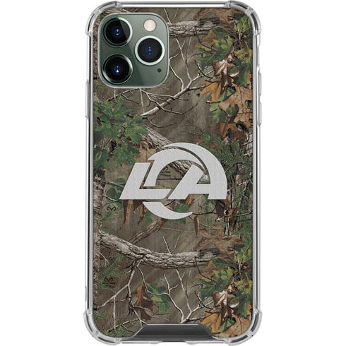 NFL Los Angeles Rams Realtree Xtra Green Camo iPhone 12 Pro Clear Case
