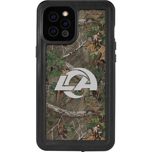NFL Los Angeles Rams Realtree Xtra Green Camo iPhone 12 Pro Max Waterproof Case