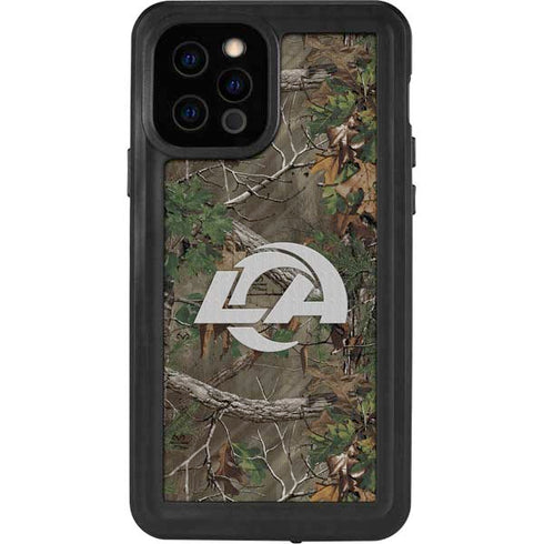 NFL Los Angeles Rams Realtree Xtra Green Camo iPhone 12 Pro Waterproof Case