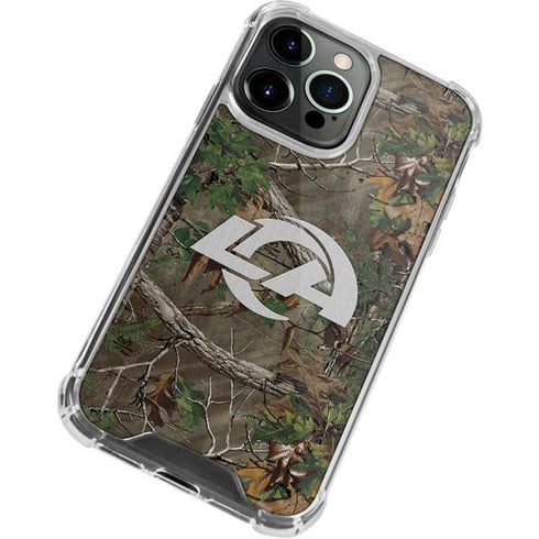 NFL Los Angeles Rams Realtree Xtra Green Camo iPhone 13 Pro Clear Case