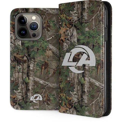 NFL Los Angeles Rams Realtree Xtra Green Camo iPhone 13 Pro Folio Case
