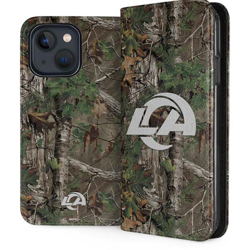 NFL Los Angeles Rams Realtree Xtra Green Camo iPhone 14 Folio Case