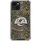 NFL Los Angeles Rams Realtree Xtra Green Camo iPhone 15 Plus Clear Case