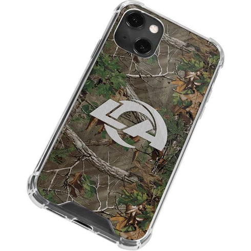NFL Los Angeles Rams Realtree Xtra Green Camo iPhone 15 Plus Clear Case