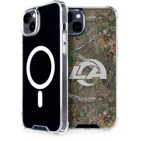 NFL Los Angeles Rams Realtree Xtra Green Camo iPhone 15 Plus MagSafe Case