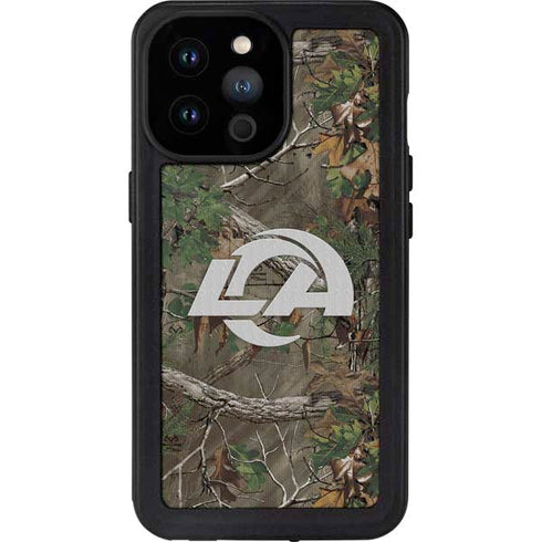 NFL Los Angeles Rams Realtree Xtra Green Camo iPhone 14 Pro Max Waterproof Case