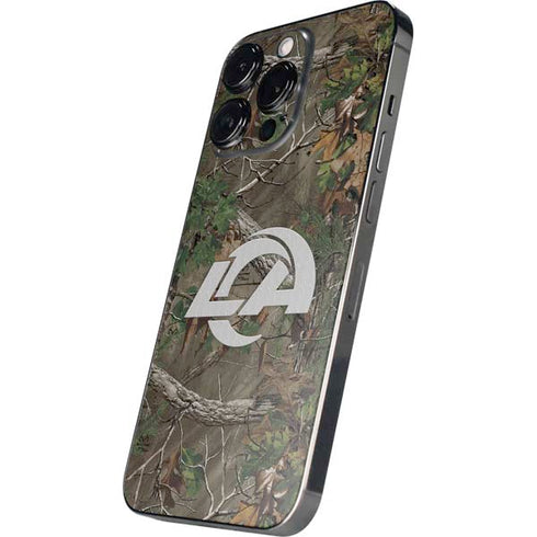 NFL Los Angeles Rams Realtree Xtra Green Camo iPhone 14 Pro Skin