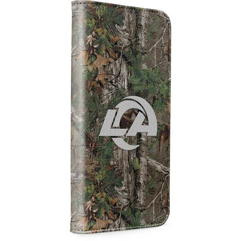 NFL Los Angeles Rams Realtree Xtra Green Camo iPhone 15 Plus Folio Case