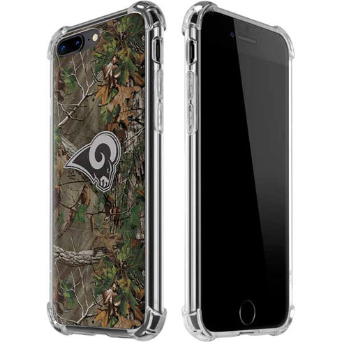 NFL Los Angeles Rams Realtree Xtra Green Camo iPhone 7/8 Plus Clear Case