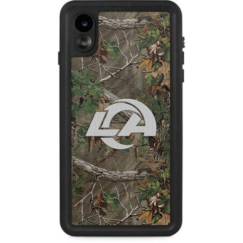 NFL Los Angeles Rams Realtree Xtra Green Camo iPhone XR Waterproof Case