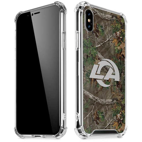 NFL Los Angeles Rams Realtree Xtra Green Camo iPhone XS Max Clear Case