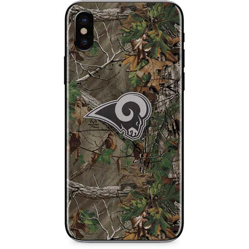 NFL Los Angeles Rams Realtree Xtra Green Camo iPhone XS Skin