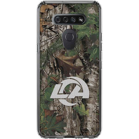 NFL Los Angeles Rams Realtree Xtra Green Camo LG K51/Q51 Clear Case
