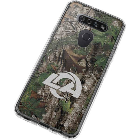 NFL Los Angeles Rams Realtree Xtra Green Camo LG K51/Q51 Clear Case
