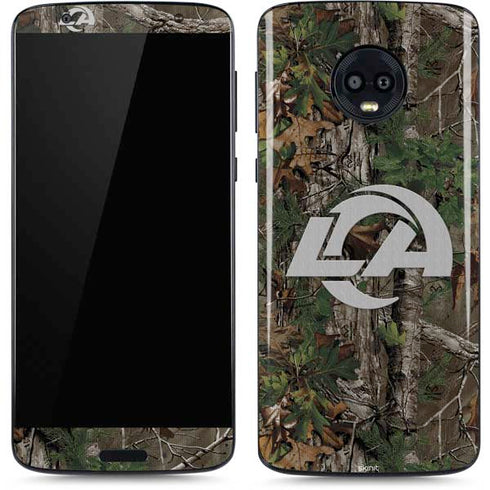 NFL Los Angeles Rams Realtree Xtra Green Camo Moto G6 Skin