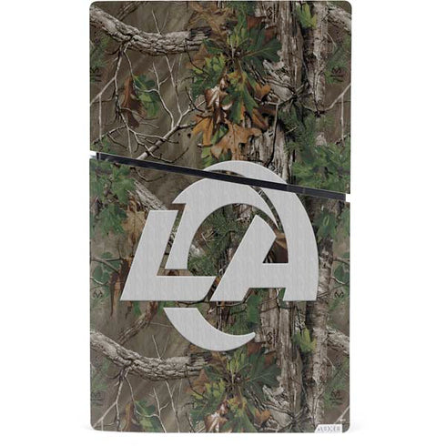 NFL Los Angeles Rams Realtree Xtra Green Camo PS5 Slim Digital Edition Console Skin