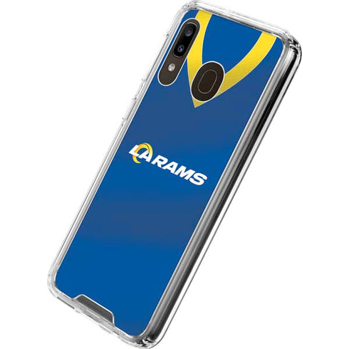NFL Los Angeles Rams Team Jersey Galaxy A30 Clear Case