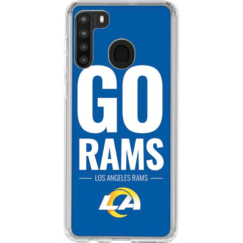 NFL Los Angeles Rams Team Motto Galaxy A21 Clear Case