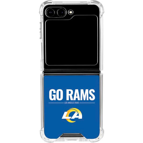 NFL Los Angeles Rams Team Motto Galaxy Z Flip5 5G Clear Case