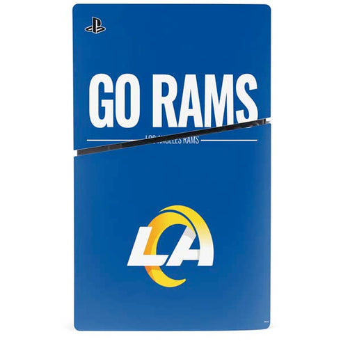 NFL Los Angeles Rams Team Motto PS5 Slim Digital Edition Console Skin