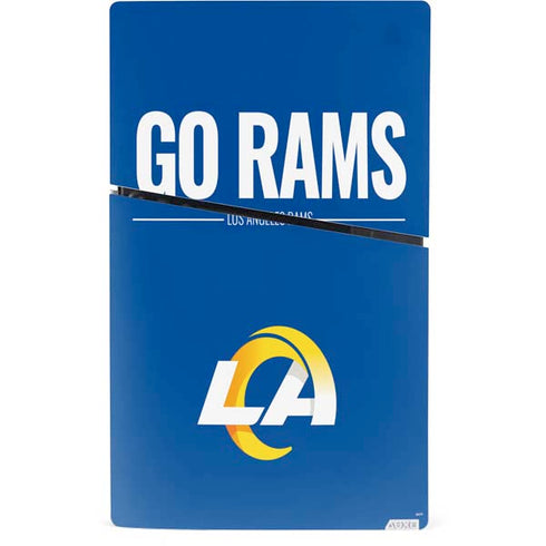 NFL Los Angeles Rams Team Motto PS5 Slim Digital Edition Console Skin