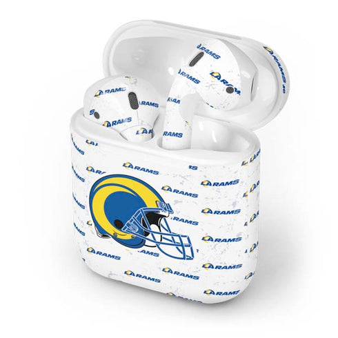 NFL Los Angeles Rams White Logo Blast Apple AirPods Skin