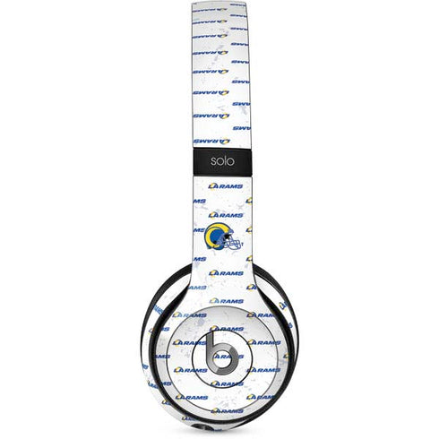 NFL Los Angeles Rams White Logo Blast Beats Solo 2 Wired Skin