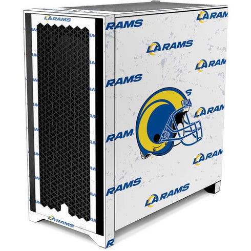 NFL Los Angeles Rams White Logo Blast Corsair 4000D Tempered Glass Mid-Tower ATX Case Skin
