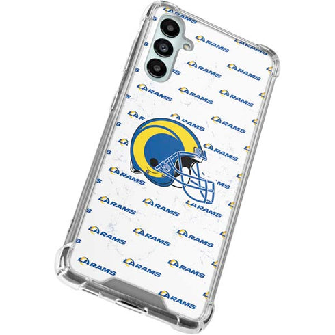 NFL Los Angeles Rams White Logo Blast Galaxy A15 5G Clear Case