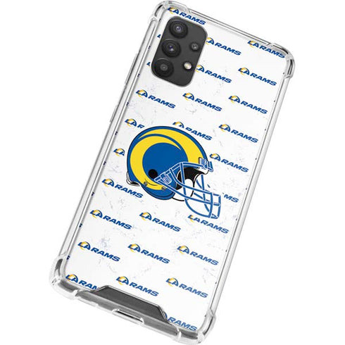 NFL Los Angeles Rams White Logo Blast Galaxy A32 5G Clear Case