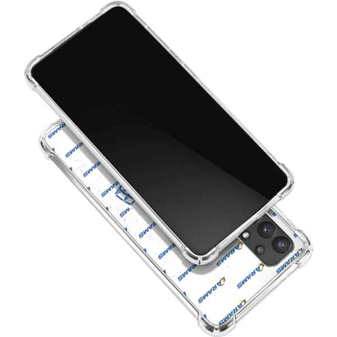 NFL Los Angeles Rams White Logo Blast Galaxy A32 5G Clear Case