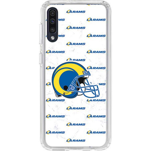NFL Los Angeles Rams White Logo Blast Galaxy A50 Clear Case