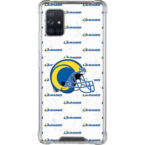 NFL Los Angeles Rams White Logo Blast Galaxy A51 5G Clear Case