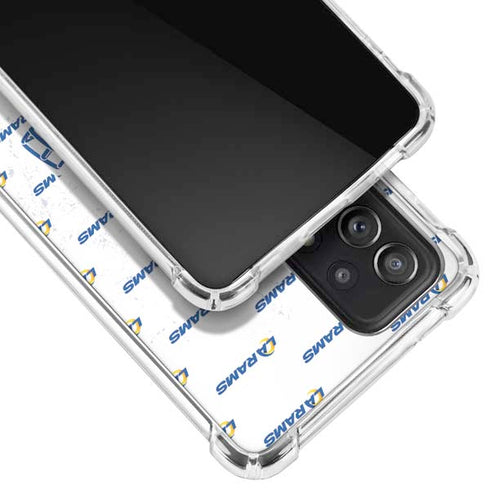 NFL Los Angeles Rams White Logo Blast Galaxy A52 5G Clear Case