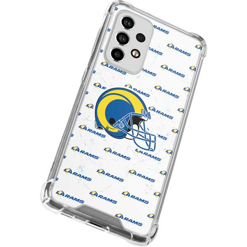 NFL Los Angeles Rams White Logo Blast Galaxy A53 5G Clear Case