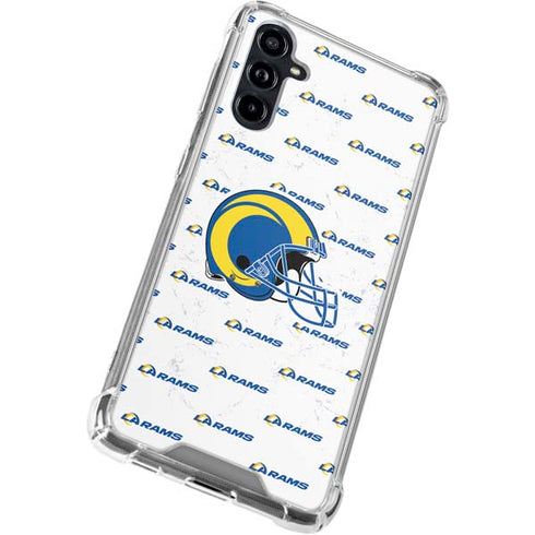 NFL Los Angeles Rams White Logo Blast Galaxy A54 5G Clear Case