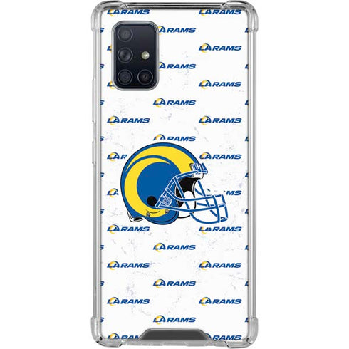 NFL Los Angeles Rams White Logo Blast Galaxy A71 5G Clear Case