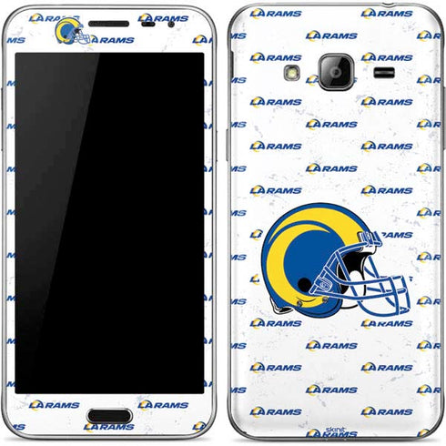 NFL Los Angeles Rams White Logo Blast Galaxy J3 Skin