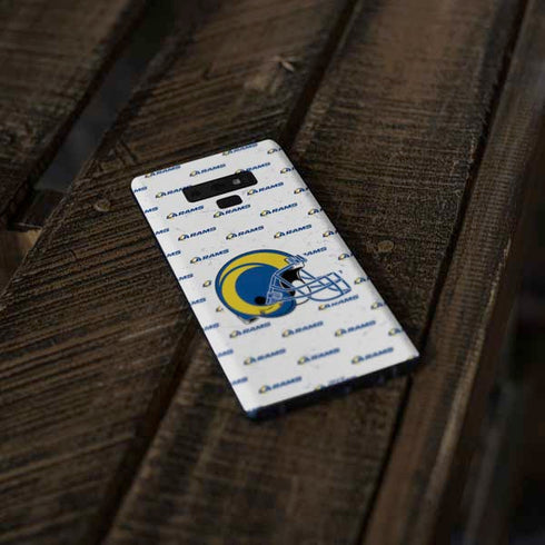 NFL Los Angeles Rams White Logo Blast Galaxy Note 9 Skin
