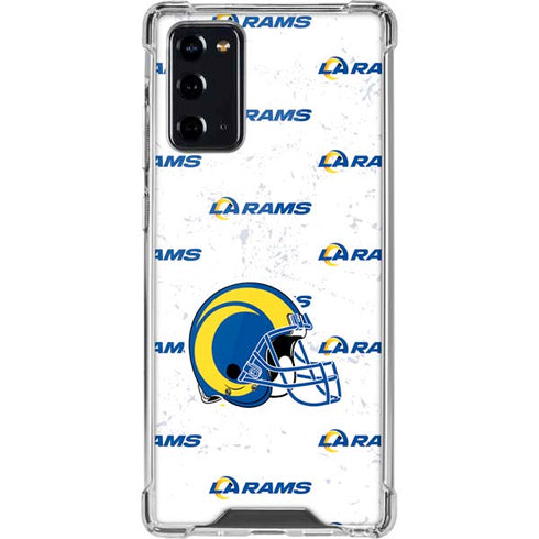 NFL Los Angeles Rams White Logo Blast Galaxy Note20 5G Clear Case