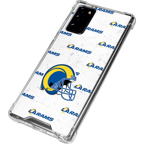 NFL Los Angeles Rams White Logo Blast Galaxy Note20 5G Clear Case