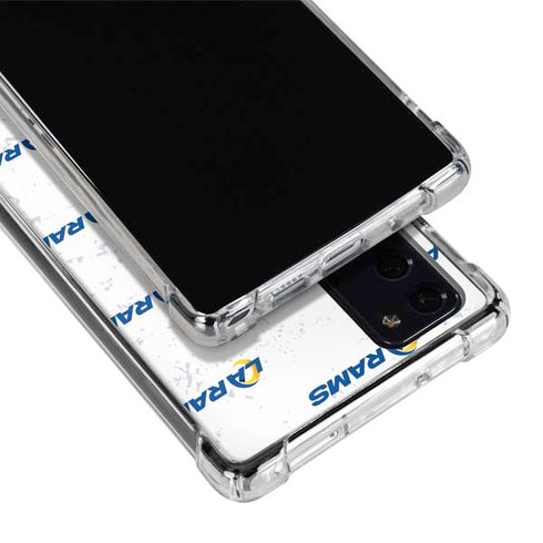 NFL Los Angeles Rams White Logo Blast Galaxy Note20 5G Clear Case