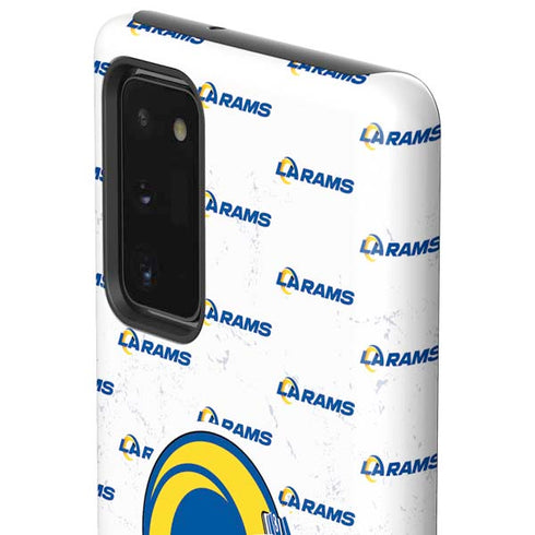 NFL Los Angeles Rams White Logo Blast Galaxy Note20 5G Pro Case